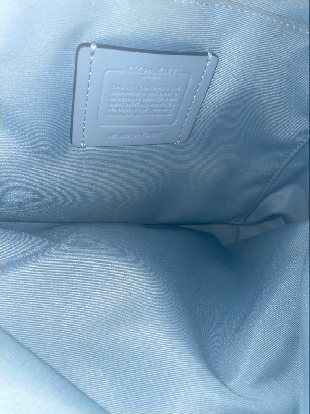 Coach Abbey F31507 Pebbled Leather Shoulder Bag in Light Blue - Picture 5 of 10